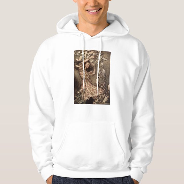 Alice Swarmed by Playing Cards Hoodie (Front)
