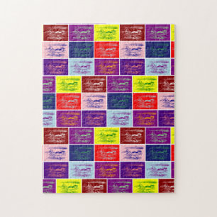 Alice swimming in a pool of tears pop art jigsaw puzzle