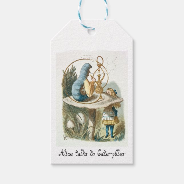 Alice talks to Caterpillar Gift Tags (Front)