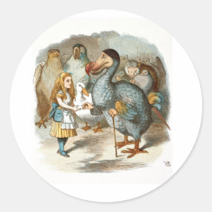 Alice talks to the Dodo Classic Round Sticker