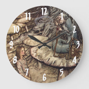 Alice & the Caterpillar Arthur Rackham Wall Clock