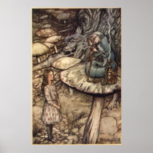 Alice & the Caterpillar by Arthur Rackham Poster