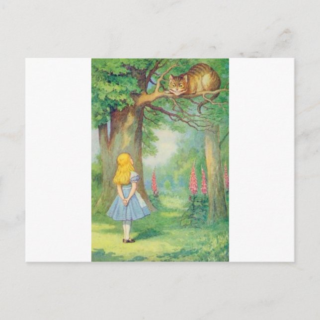 Alice & the Cheshire Cat Colour Postcard (Front)