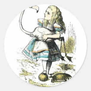 Alice & the Flamingo Light Pastels Classic Round Sticker