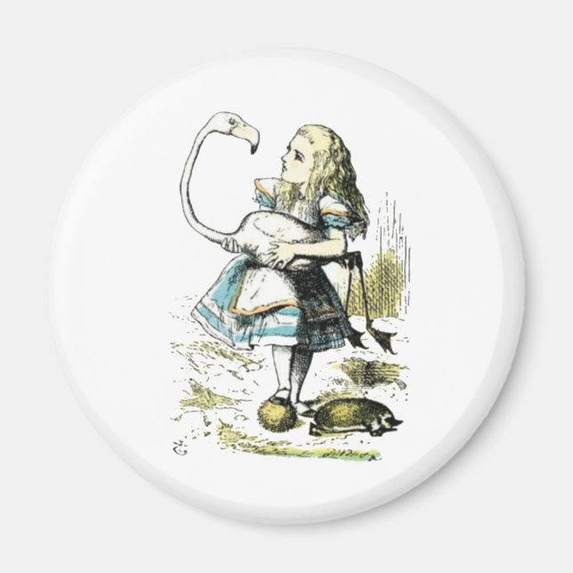 Alice & the Flamingo Light Pastels Magnet (Front)