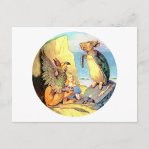 Alice, the Griffin & the Mock Turtle in Wonderland Postcard