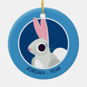 Alice the Rabbit Ceramic Tree Decoration