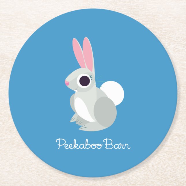 Alice the Rabbit Round Paper Coaster (Front)
