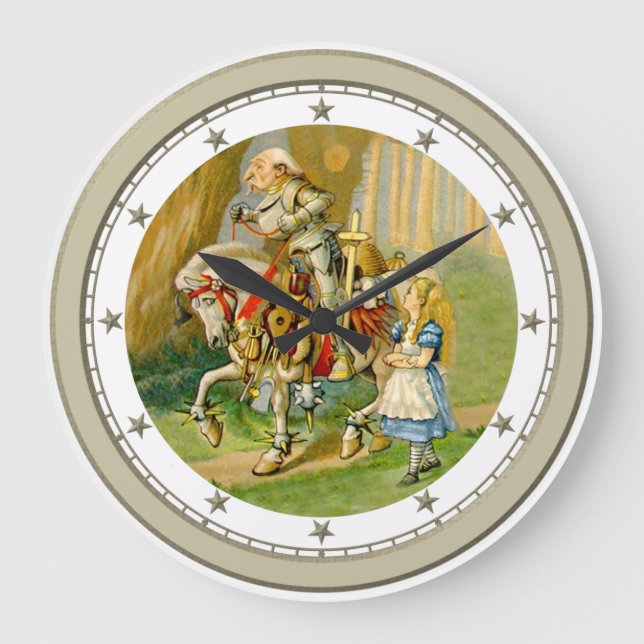 Alice & the White Knight Through the Looking Glass Large Clock (Front)