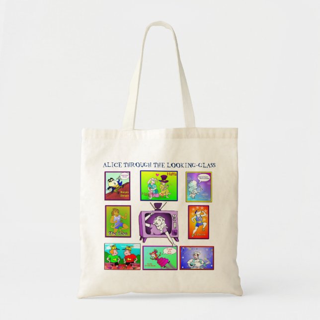 Alice Through the Looking-Glass 1998 Cartoon Art Tote Bag (Front)