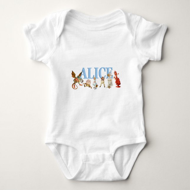 Alice Through the Looking Glass and Friends Baby Bodysuit (Front)