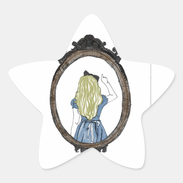 Alice through the looking glass star sticker (Front)