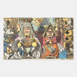 Alice Trial of the Knave of Hearts Vintage  Rectangular Sticker