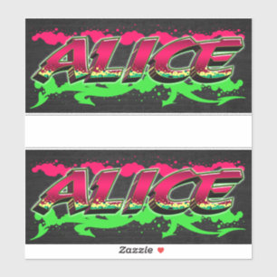 Alice Vorname Name Graffiti Aufkleber Sticker