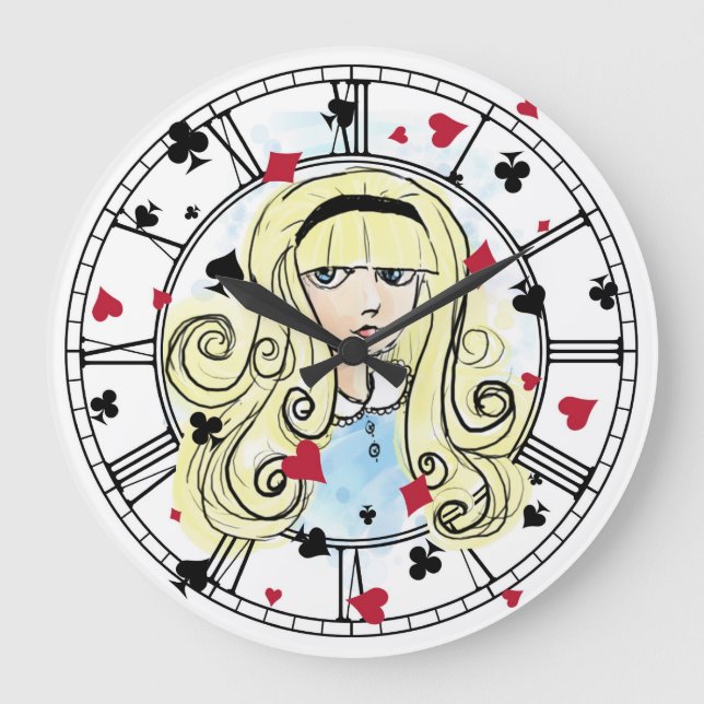 Alice Watercolor Large Clock (Front)