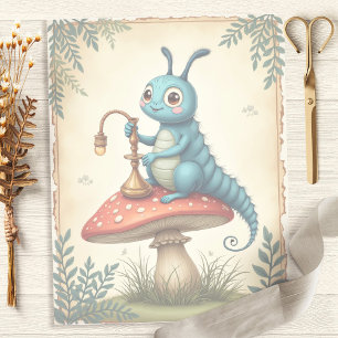 Alice Whimsical Caterpillar Scrapbook Paper