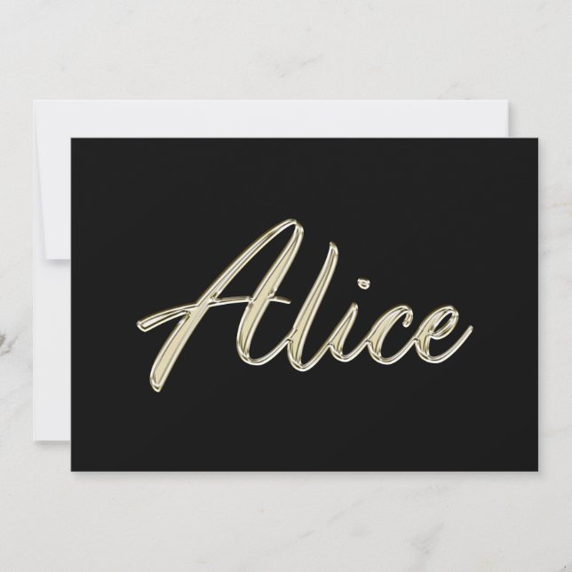 Alice white gold Handwriting Card (Front)