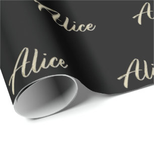 Alice white gold Handwriting Gift Paper