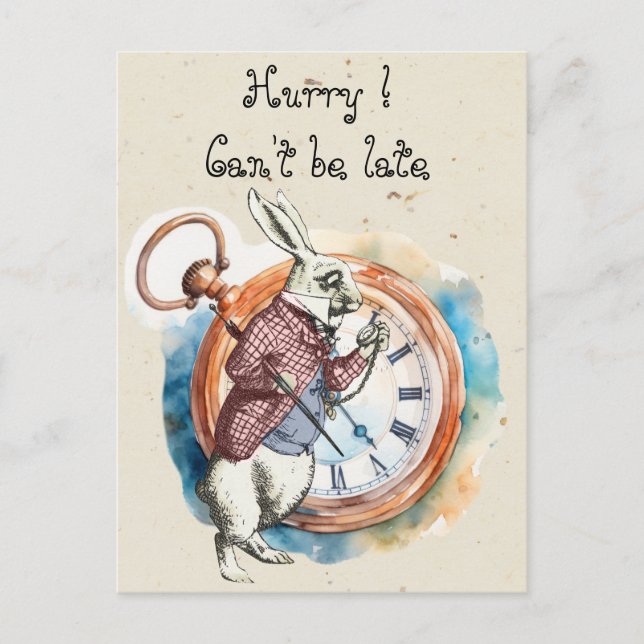 Alice - White Rabbit 1865 Postcard (Front)