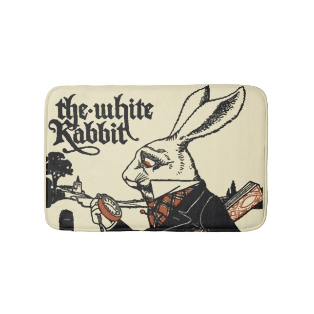 Alice White Rabbit Classic Wonderland  Bath Mat (Front)