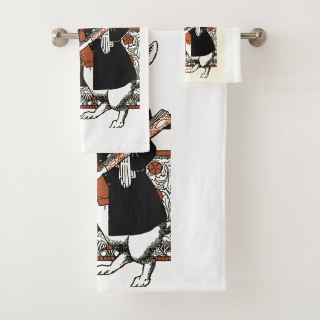 Alice White Rabbit Classic Wonderland  Bath Towel Set (Insitu)