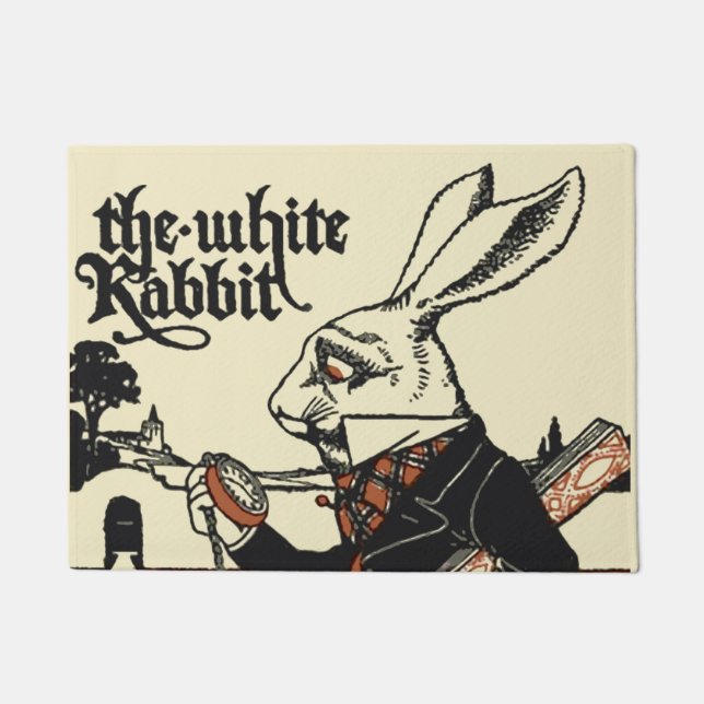 Alice White Rabbit Classic Wonderland  Doormat (Front)
