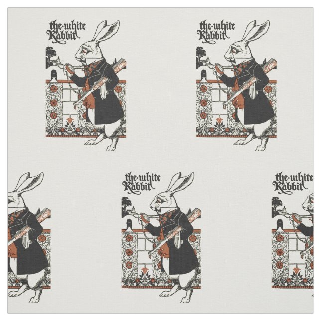Alice White Rabbit Classic Wonderland  Fabric (Swatch)