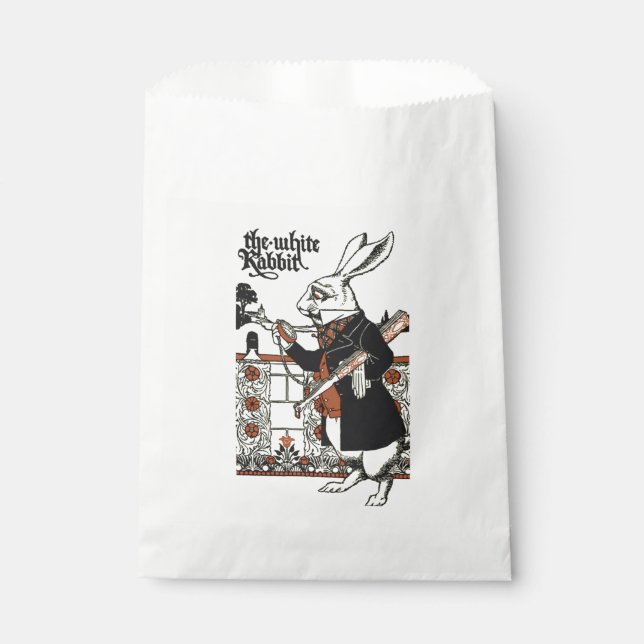 Alice White Rabbit Classic Wonderland  Favour Bag (Front)