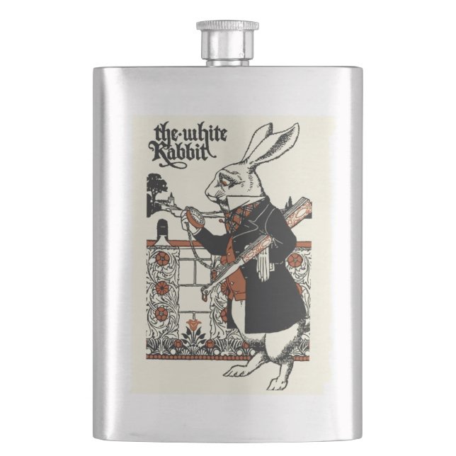 Alice White Rabbit Classic Wonderland  Hip Flask (Front)