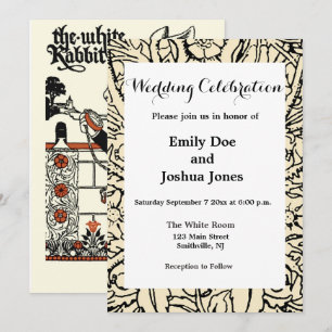 Alice White Rabbit Classic Wonderland  Invitation