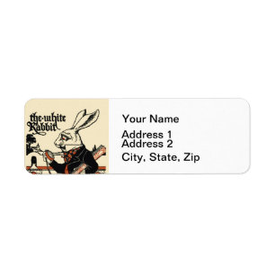 Alice White Rabbit Classic Wonderland  Return Address Label