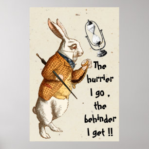 Alice - White Rabbit - Hour Glass 1865 Poster