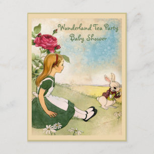 Alice & White Rabbit Wonderland Baby Shower Invitation