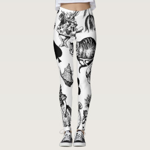 Alice White Rabbit Wonderland Cheshire Cat Leggings