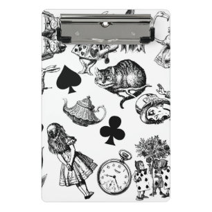 Alice White Rabbit Wonderland Cheshire Cat Mini Clipboard