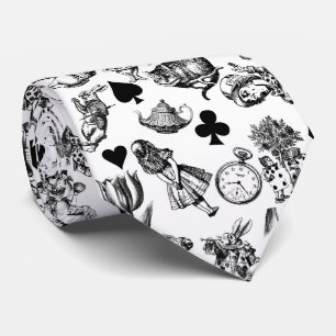 Alice White Rabbit Wonderland Cheshire Cat Neck Ti Tie