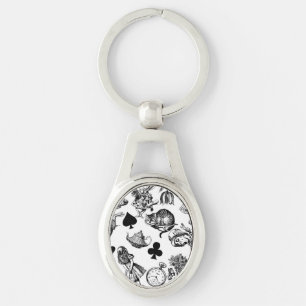 Alice White Rabbit Wonderland Classic Key Ring