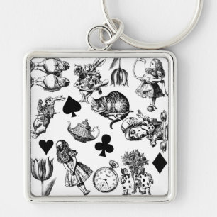 Alice White Rabbit Wonderland Classic Key Ring