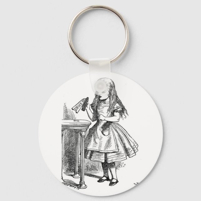 Alice with "Drink Me" Bottle Key Ring (Front)