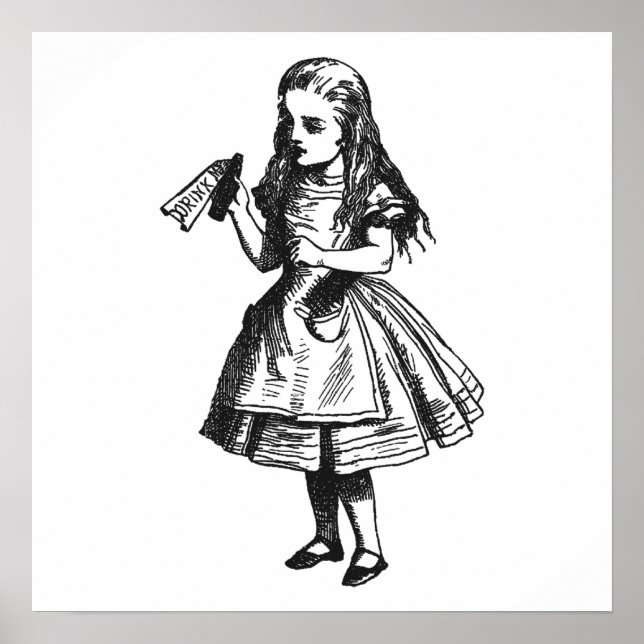 Alice with "Drink Me" Bottle Poster (Front)