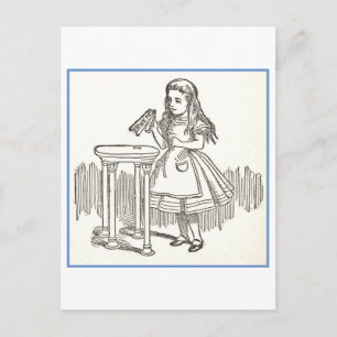 Alice with the "Drink Me" Bottle Illustration Postcard