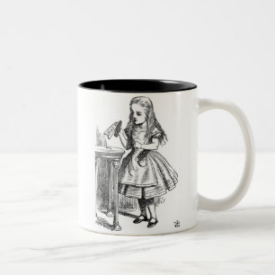 Alice with the "Drink Me" Bottle Two-Tone Coffee Mug
