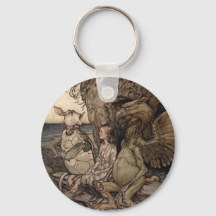 Alice with the Gryphon and the Mock Turtle Key Ring