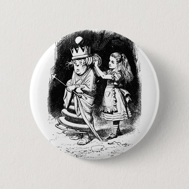 Alice with the White Queen 6 Cm Round Badge (Front)