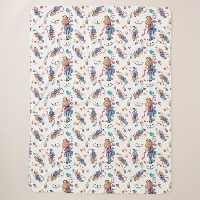 Alice Wonderland Adventures Throw Blanket (Front)