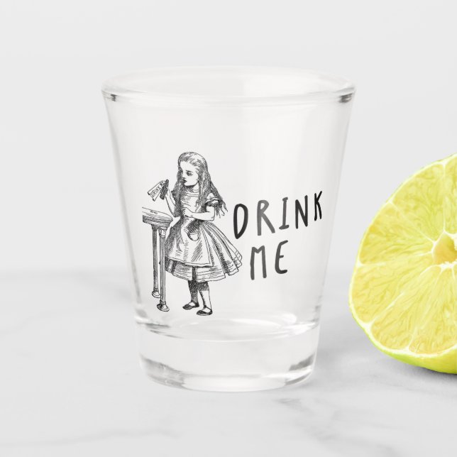 Alice Wonderland Drink Me shot glass (Front)