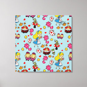 Alice Wonderland Mad Hatter Cat Doodle Art by Leah Canvas Print