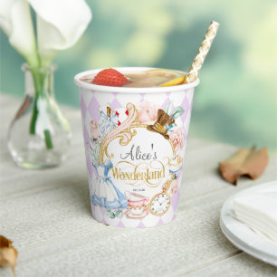 Alice Wonderland mad hatter tea party birthday Pap Paper Cups
