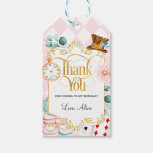 Alice wonderland mad hatter tea party favour gift  tags
