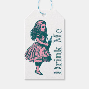 Alice Wonderland Silhouette Drink Me ink Gift Tag